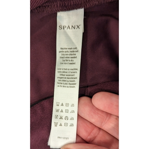 Spanx Micro Rib Knit Control Top Skimmer Leggings Pants Brandywine Size Small - Picture 6 of 7